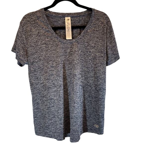 New Balance Gray Blue Heathered T-shirt - Size Large - Picture 1 of 3